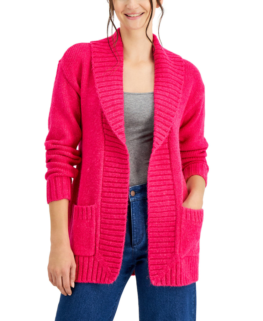 Charter Club Women Heart Open Cardigan Pink Tutu Combo