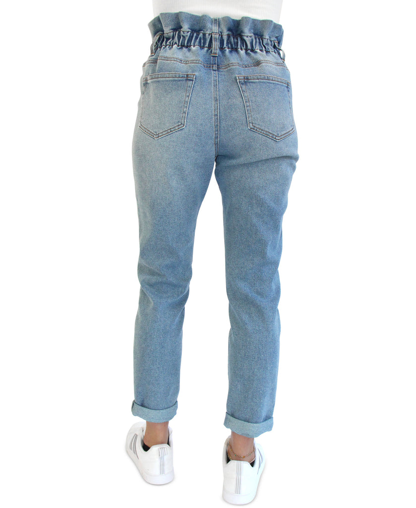 Almost Famous Women High Rise Paperbag Jeans