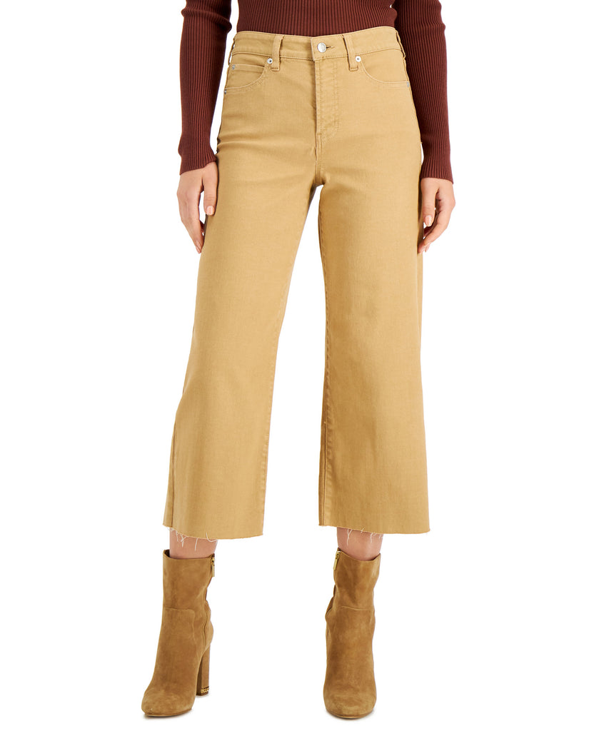 OAT Women Cropped Wide Leg Jeans Sand