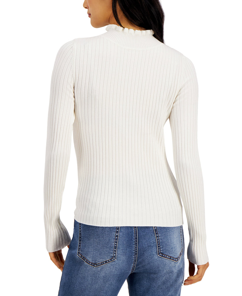 Hooked Up by IOT Women Lettuce Edge Ribbed Sweater