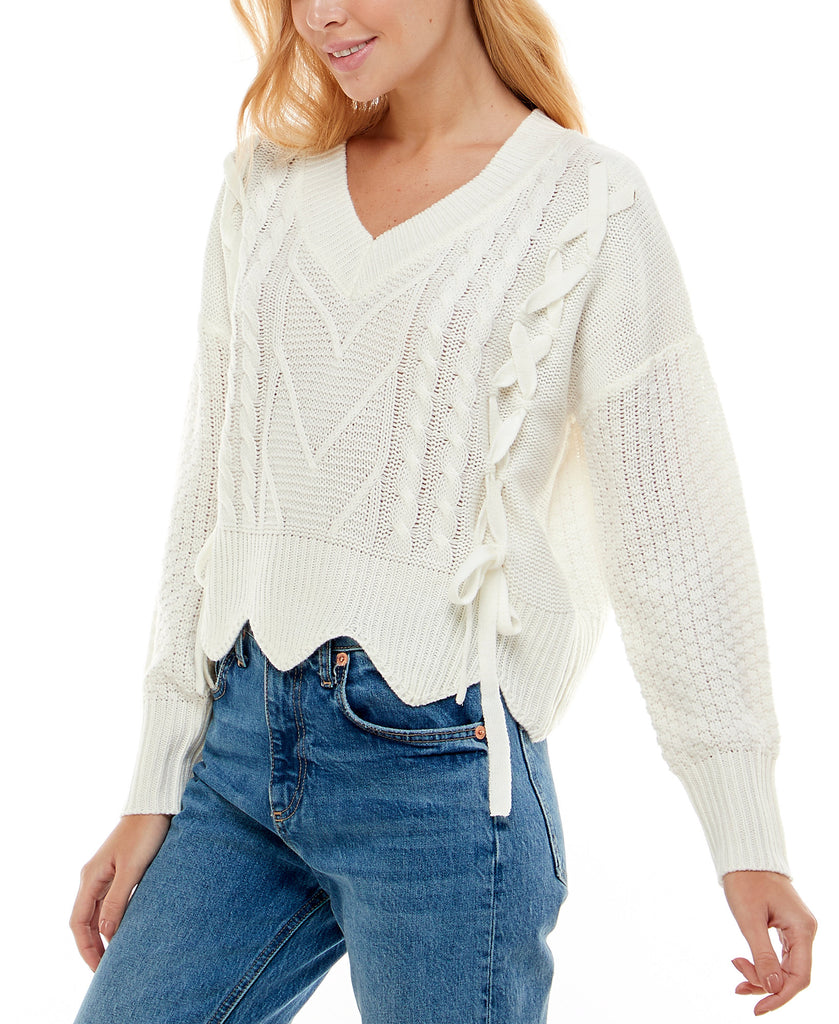 Ultra Flirt Women Mixed Cable Knit Sweater