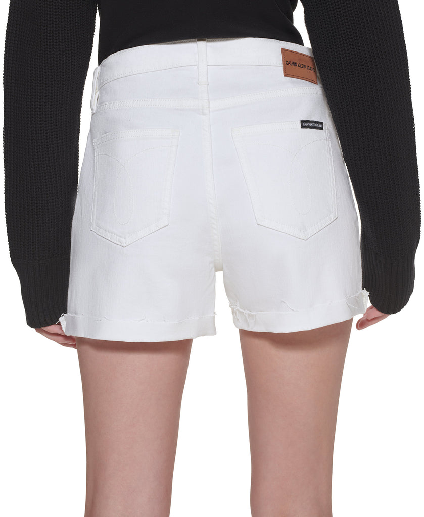 Calvin Klein Jeans Women Frayed Cuffed Denim Shorts