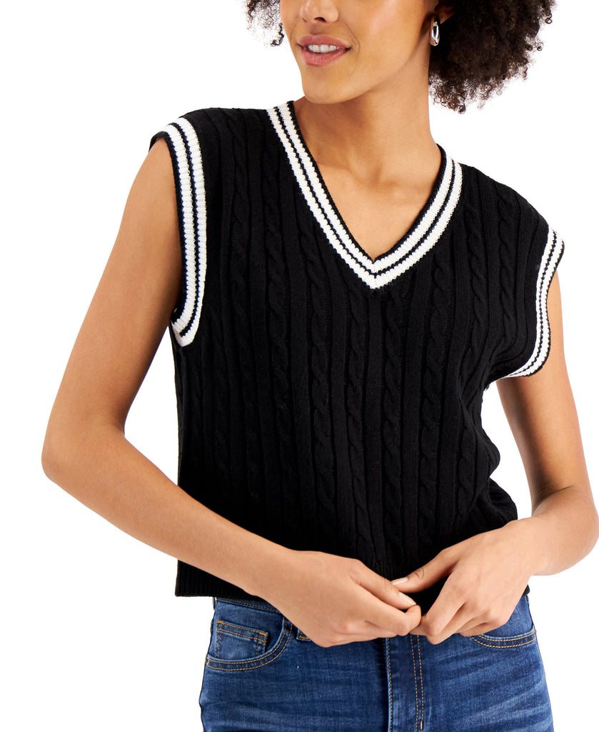 Sugar Moon Women Cable Knit Sweater Vest