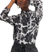 Willow Drive Women Ruffled Mock Neck Top