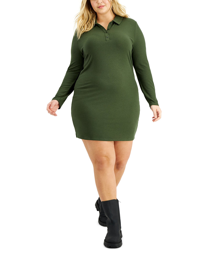 Love, Fire Women Plus Polo Bodycon Dress Deep Depths