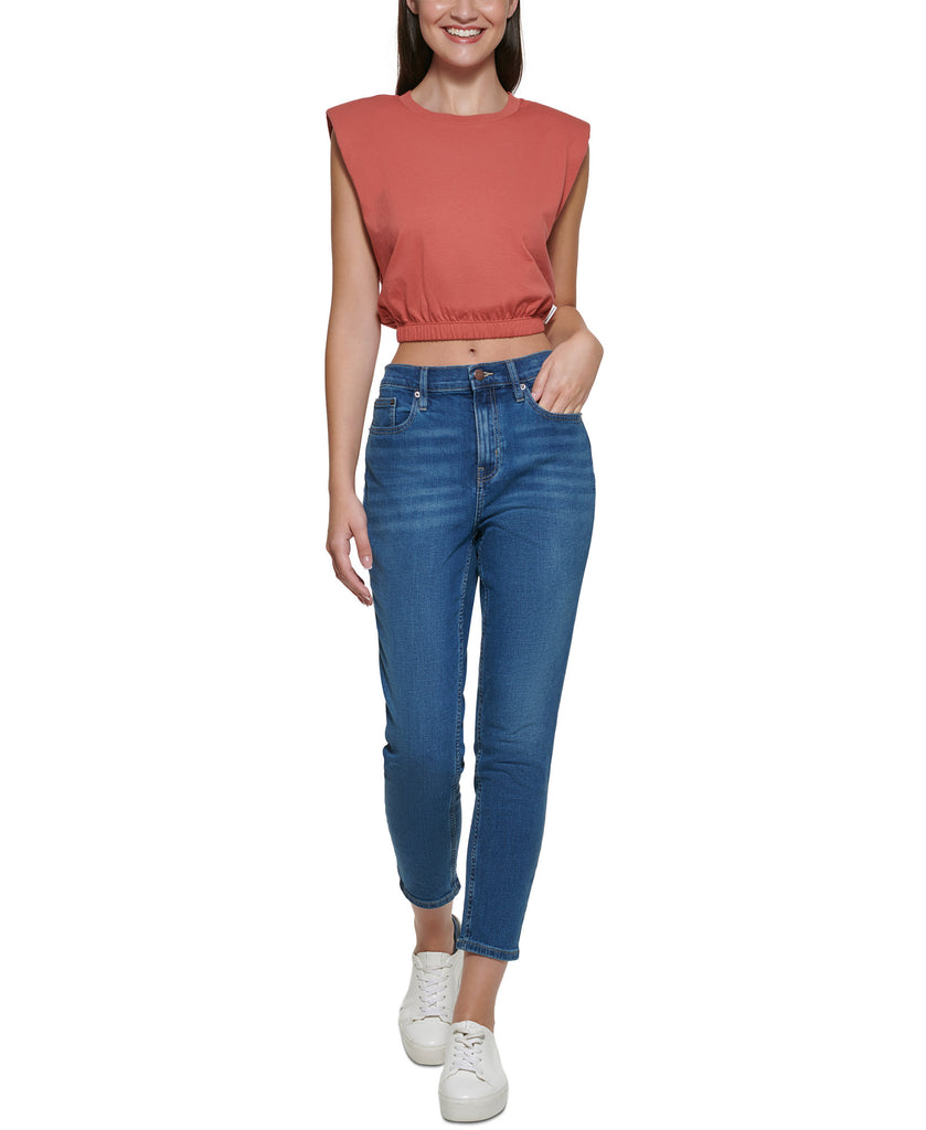 Calvin Klein Jeans Women Cropped Shoulder Pad Tank Top