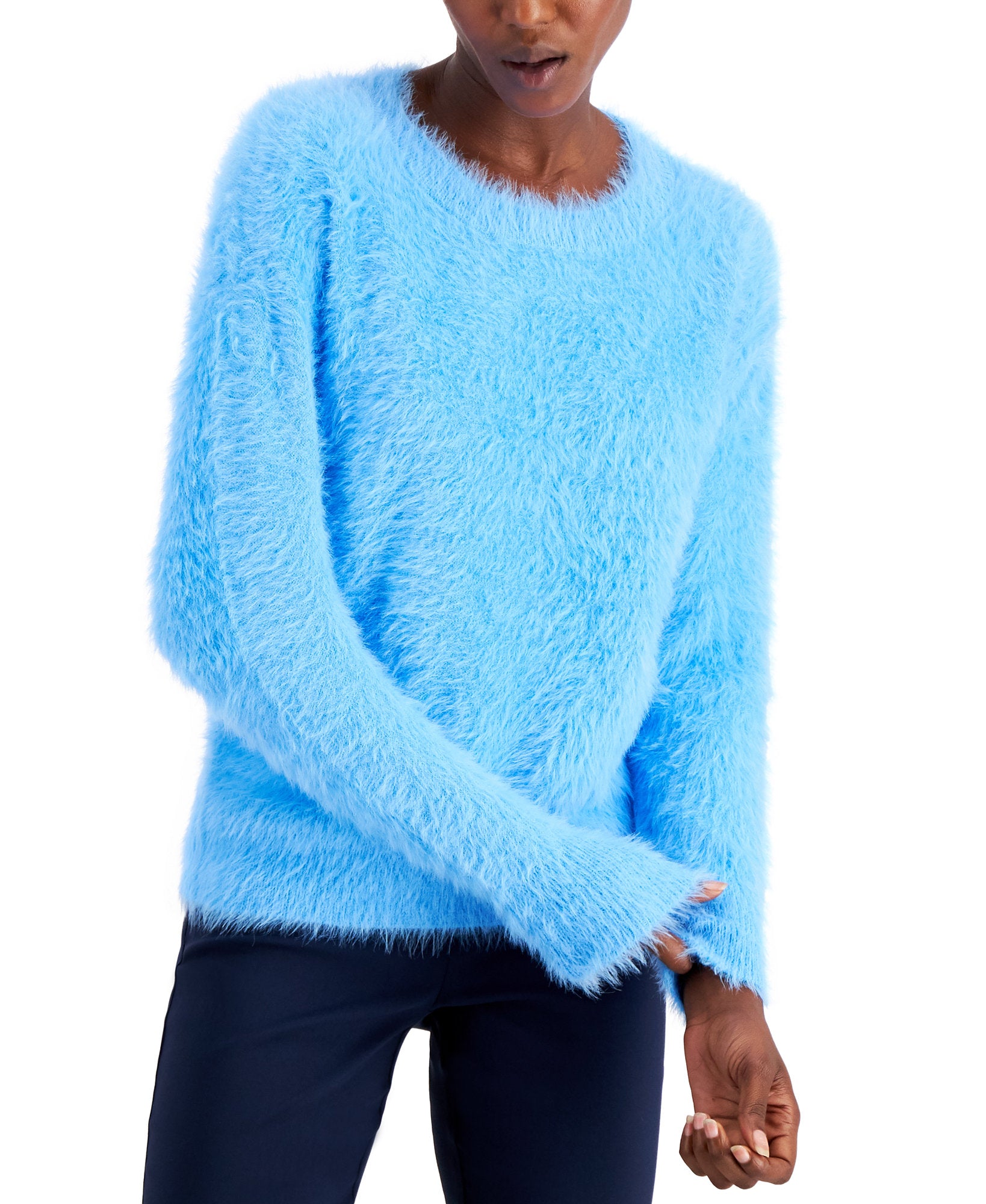Alfani Women Cozy Crewneck Sweater All Aboard