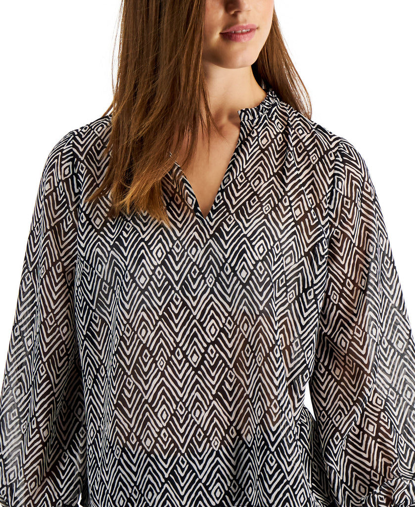 Bar III Women Split Neck Blouse