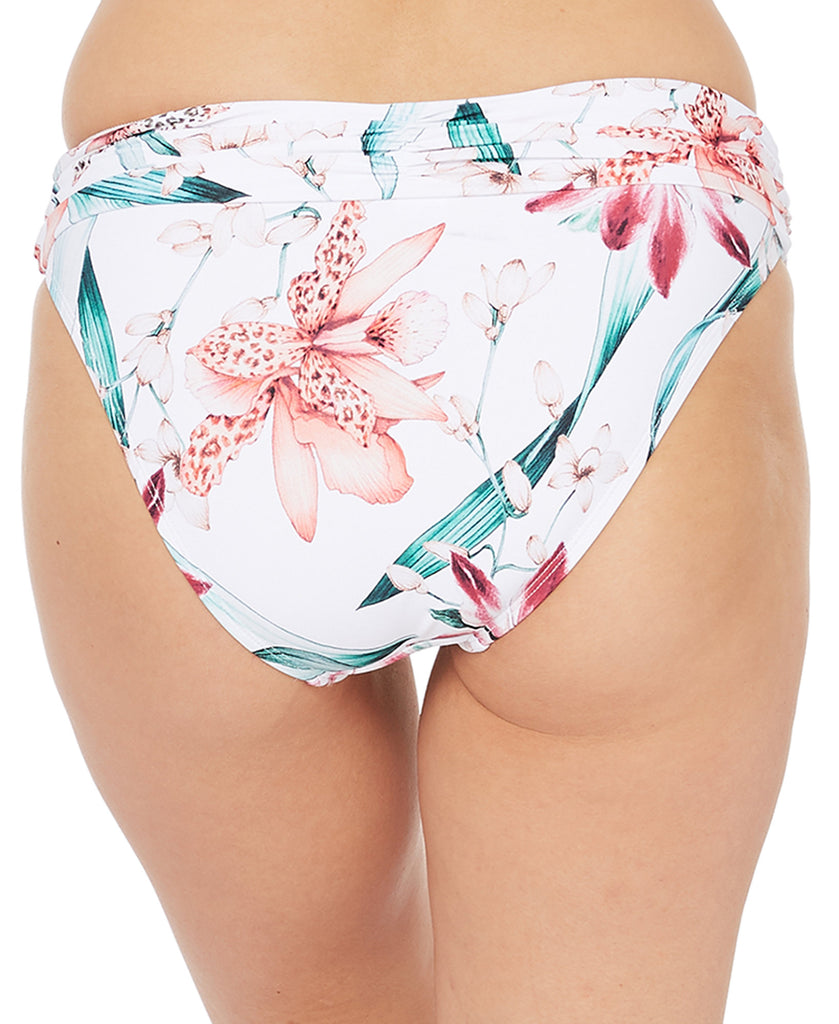 La Blanca Women Flyaway Orchid Printed Shirred Band Hipster Bikini Bottoms