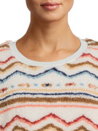 Love + Joy Juniors Plus Plus Faux Sherpa Pullover Top