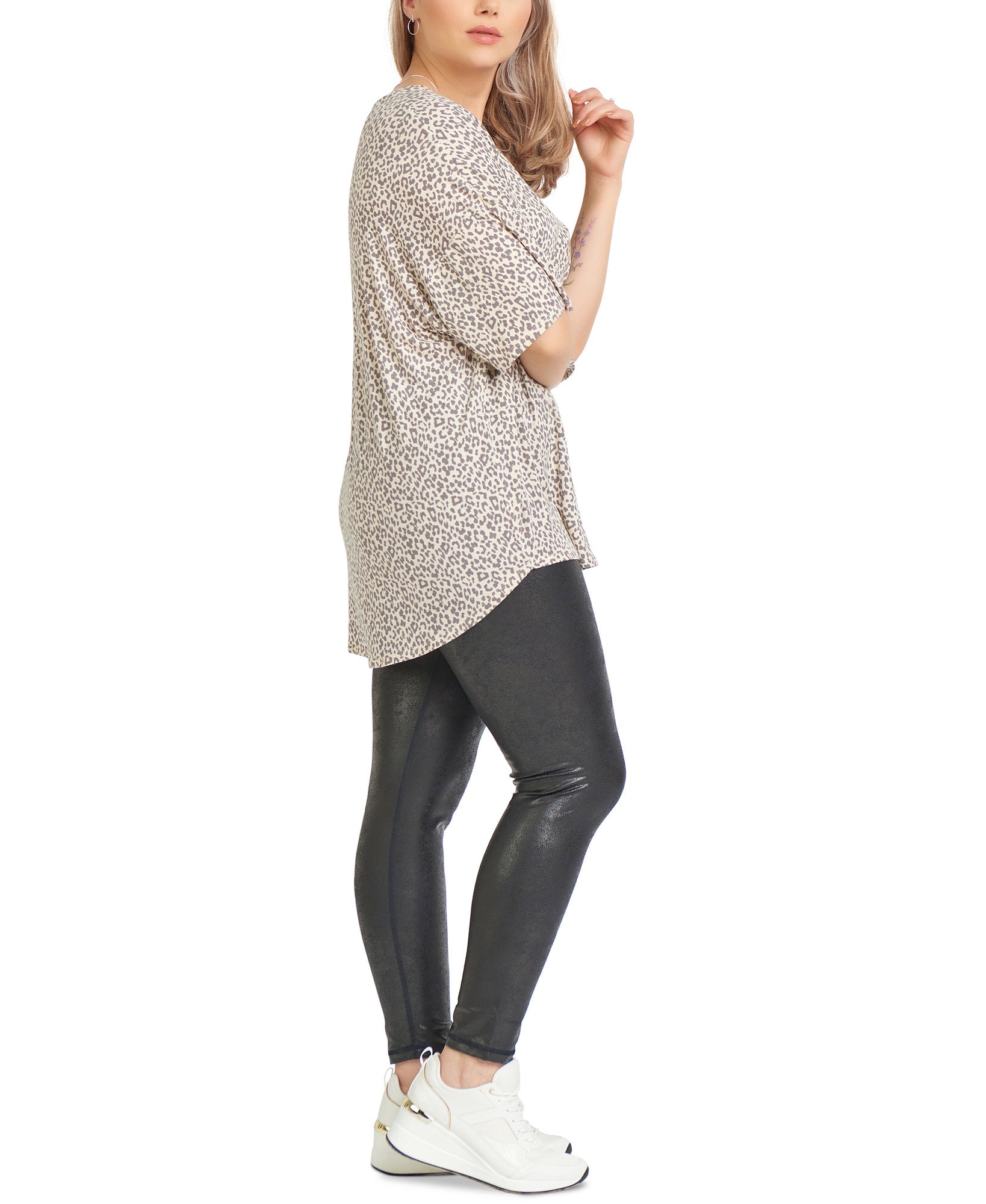Black Tape Women Plus Trendy Animal Print Top