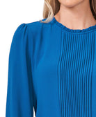 CeCe Women Petite Pleated Smocked Cuff Top