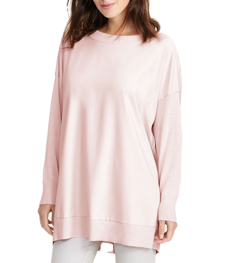 Lauren Ralph Lauren Women Twill Front Silk Blend Sweater Pale Rose