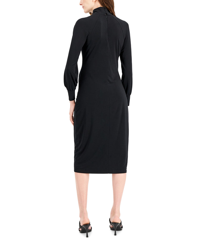 INC International Concepts Women Mock Neck Ruched Dress