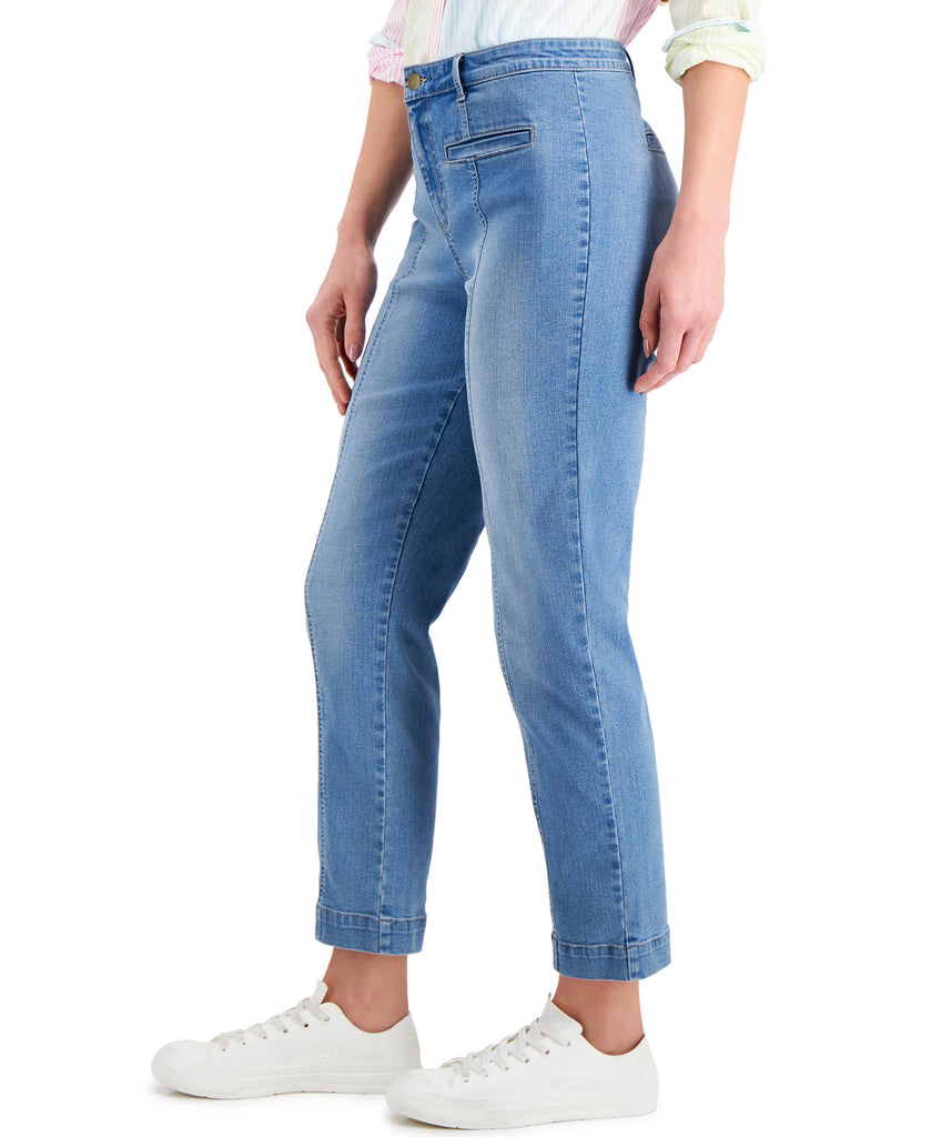 Charter Club Women Front Seam Straight Leg Jeans