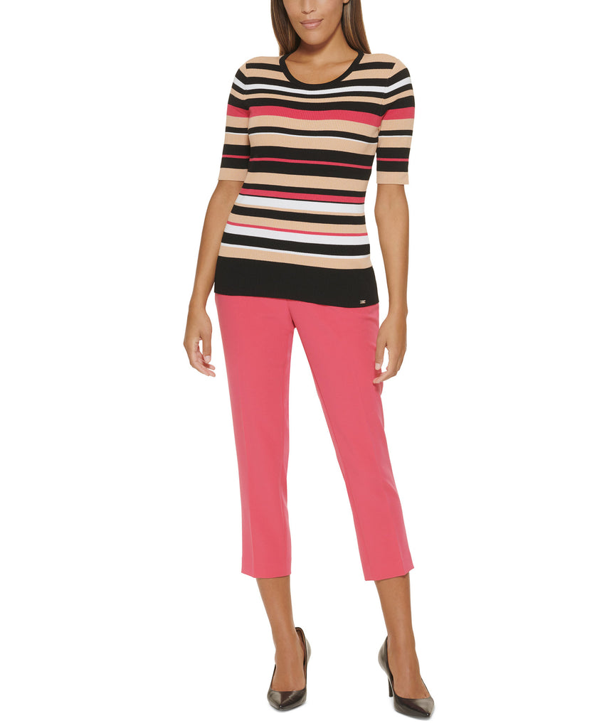 Calvin Klein Women X Fit Stripe Sweater Knit Top