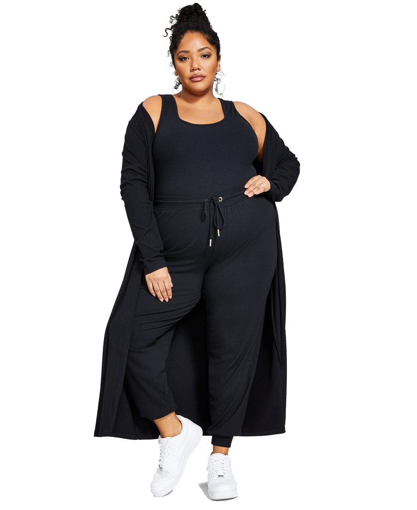 Nina-Parker-Women-Plus-Trendy-Ribbed-Knit-Duster-Anthracite