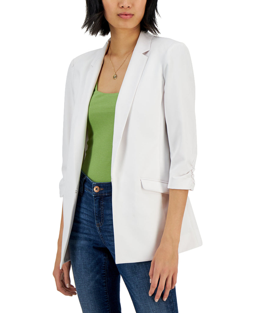 INC International Concepts Women Menswear Blazer Bright White