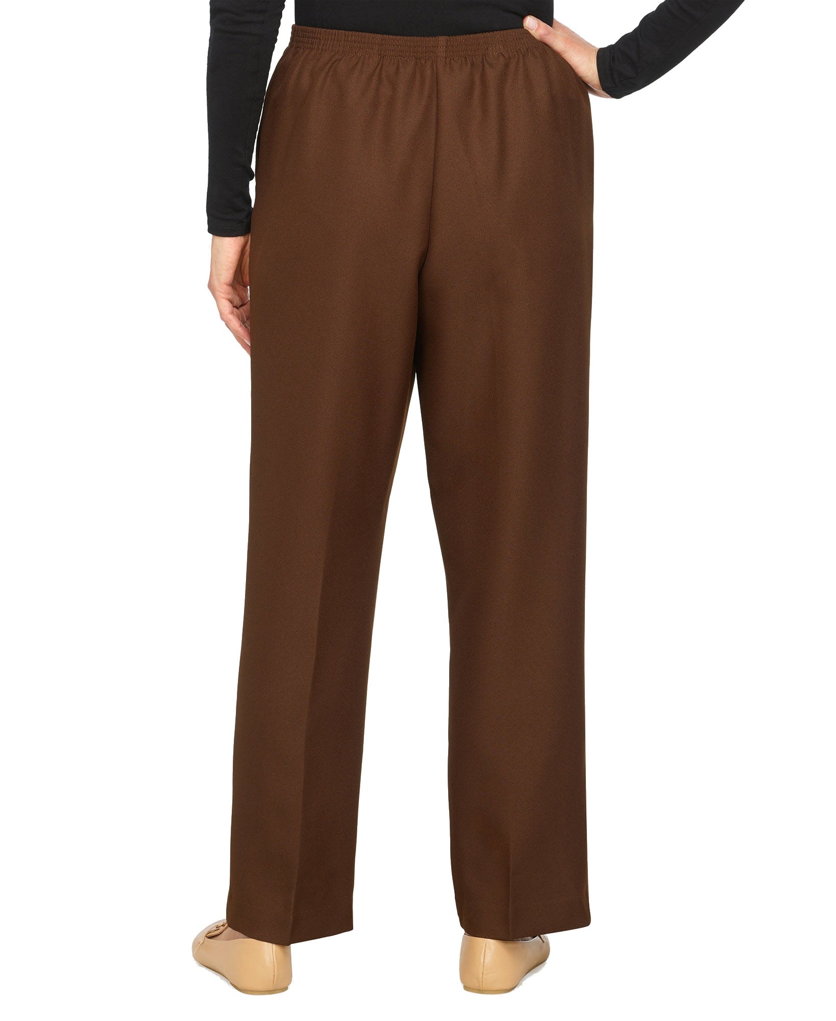 Alfred Dunner Women Plus Classic Pull On Straight Leg Pants