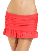 Island Escape Women Island Escape Ruffled Swim Skirt Coral