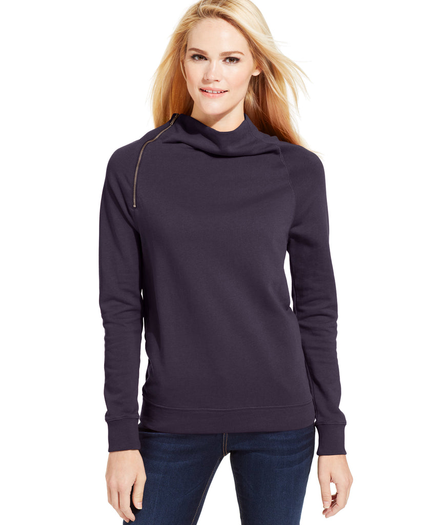 Calvin Klein Jeans Women Long Sleeve Mock Turtleneck Top Magnetic