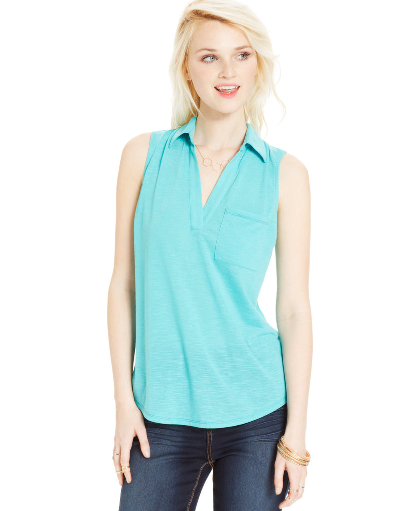 Almost Famous Juniors Slub Knit Sleeveless Top Ceramic