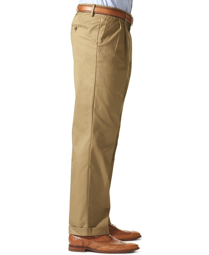 Dockers Men Stretch Classic Fit Iron Free Khaki Pants Pleated