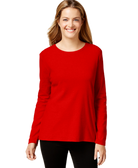 Style & Co Women Crew Neck Top New Red Amore