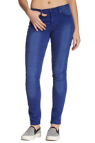 DKNY Women Avenue B Skinny Moto Jeans Cobalt