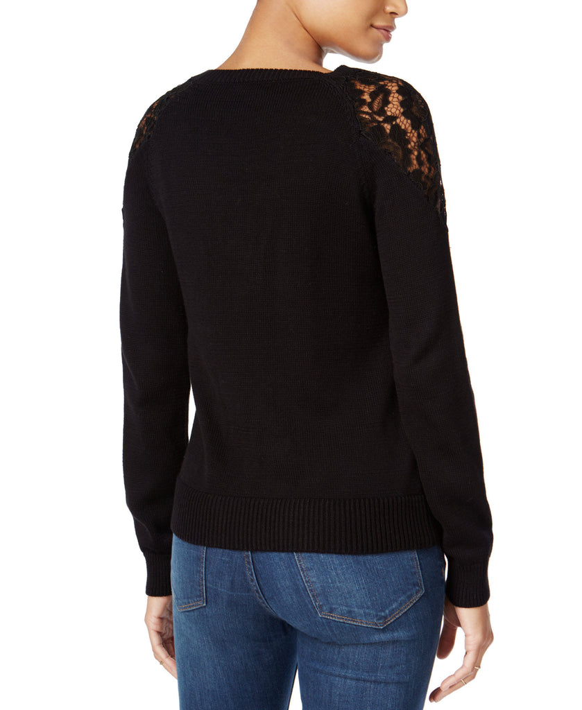 Maison Jules Women Crochet Lace Sweater