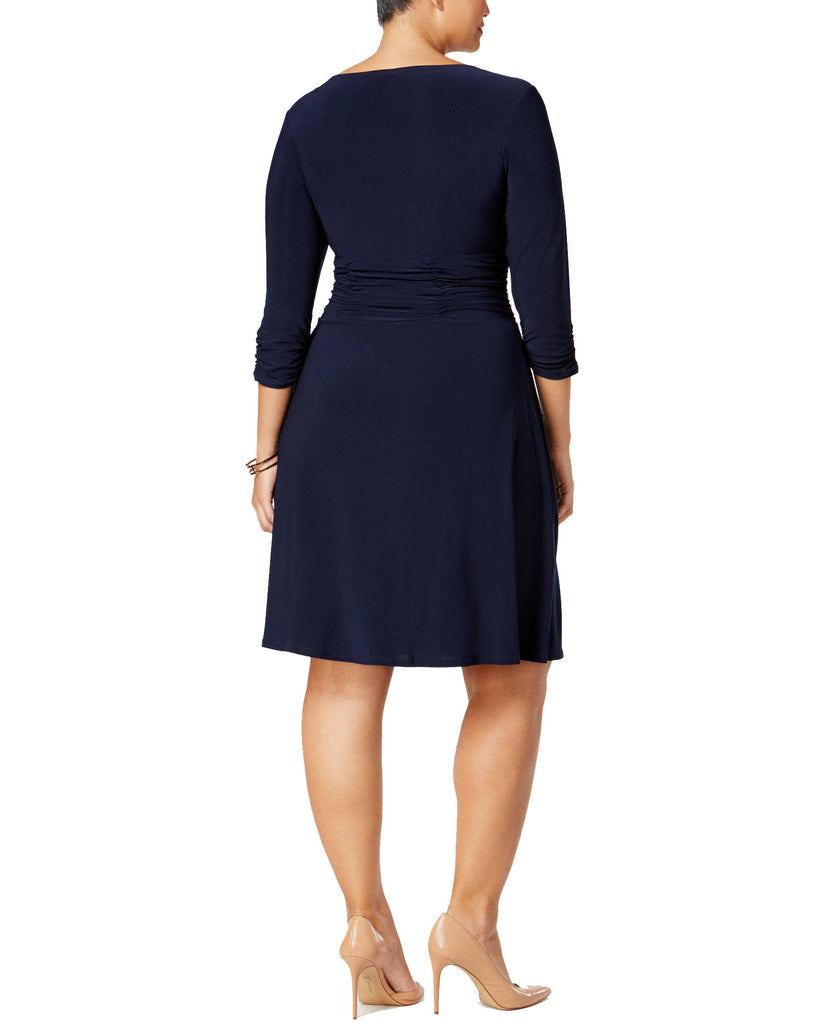 NY Collection Women Plus Ruched A Line Dress