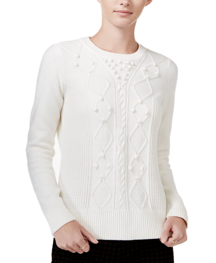 Maison Jules Women Textured Sweater Egret