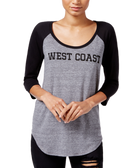 RACHEL Rachel Roy Women West Coast Graphic T Shirt Heather Grey