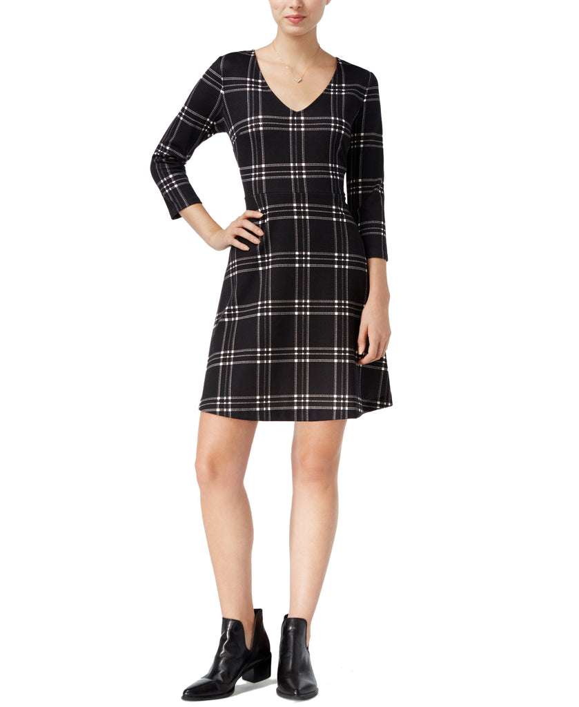 Women's Windowpane Fit & Flare Dress Online Warehouse Sale Women's Windowpane Fit & Flare Dress Online Warehouse Sale