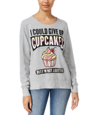 Rampage Juniors Oversized Graphic Sweatshirt Light Heather Grey
