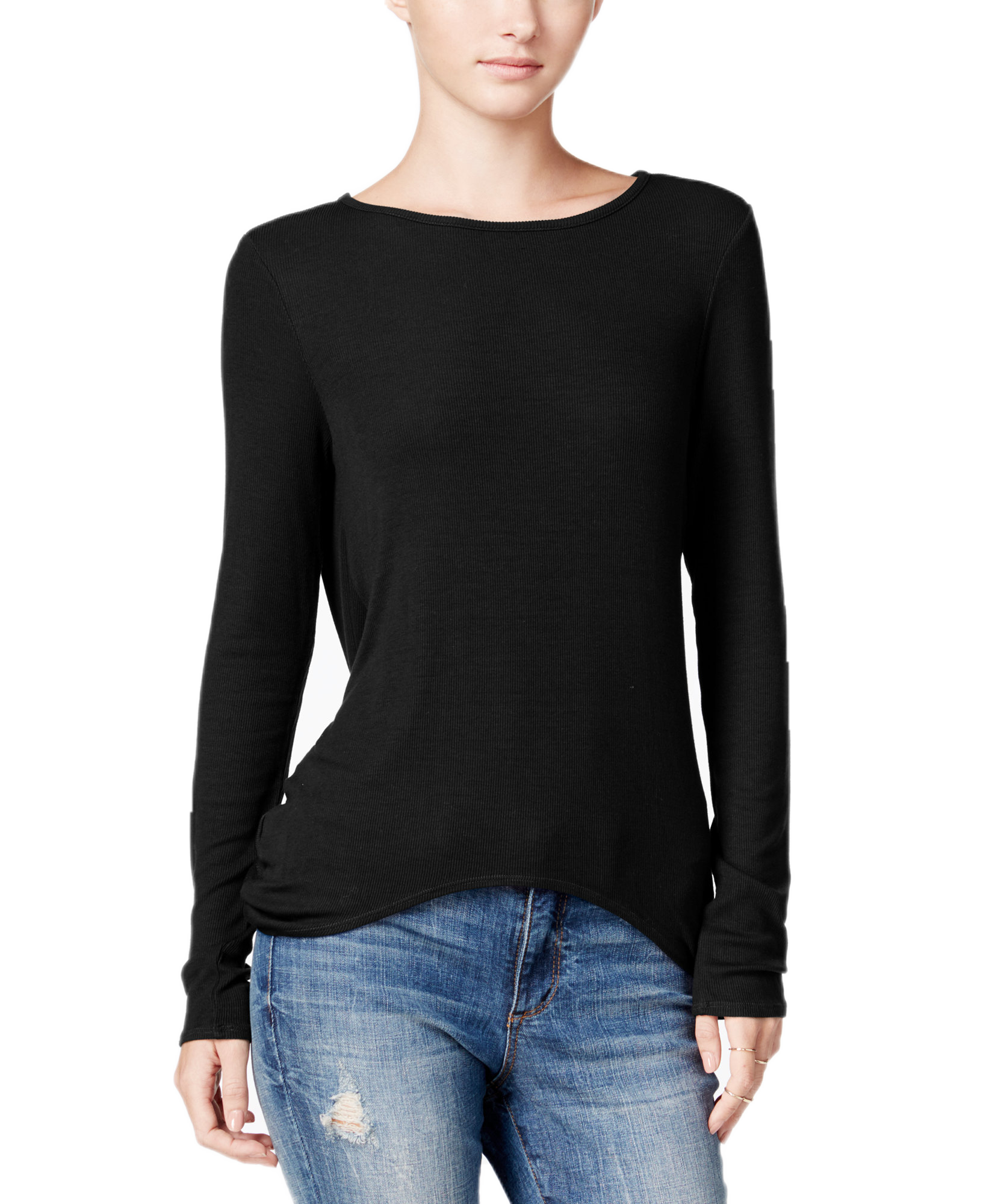 chelsea sky Juniors Draped Open Back Top Black