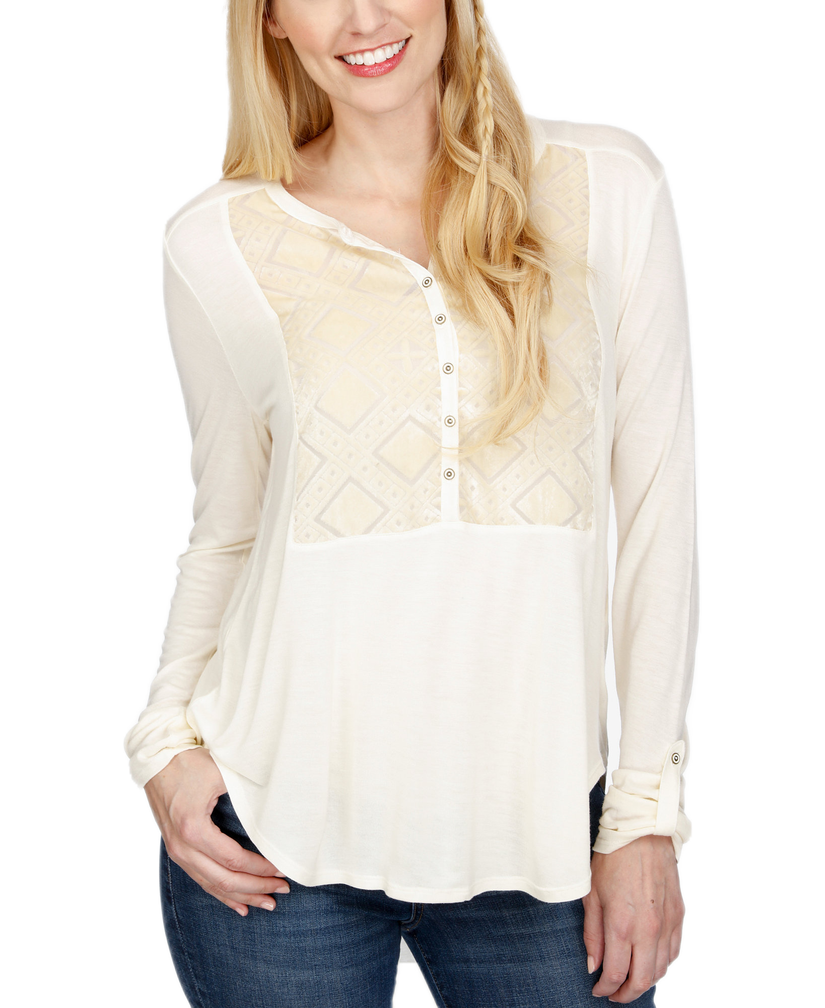 Lucky Brand Women Lucky Brand Velvet Burnout Top Birch