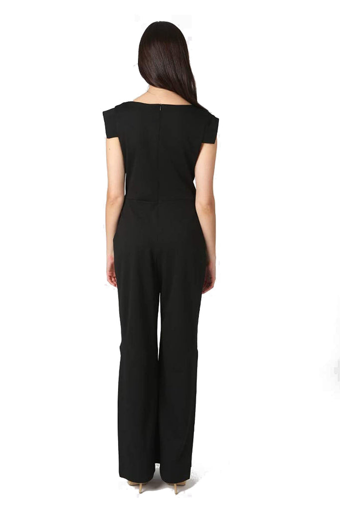 bebe Women Tie Waist Crepe Jumpsuit