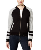 Almost Famous Juniors Colorblocked Bomber Jacket Light Heather Grey