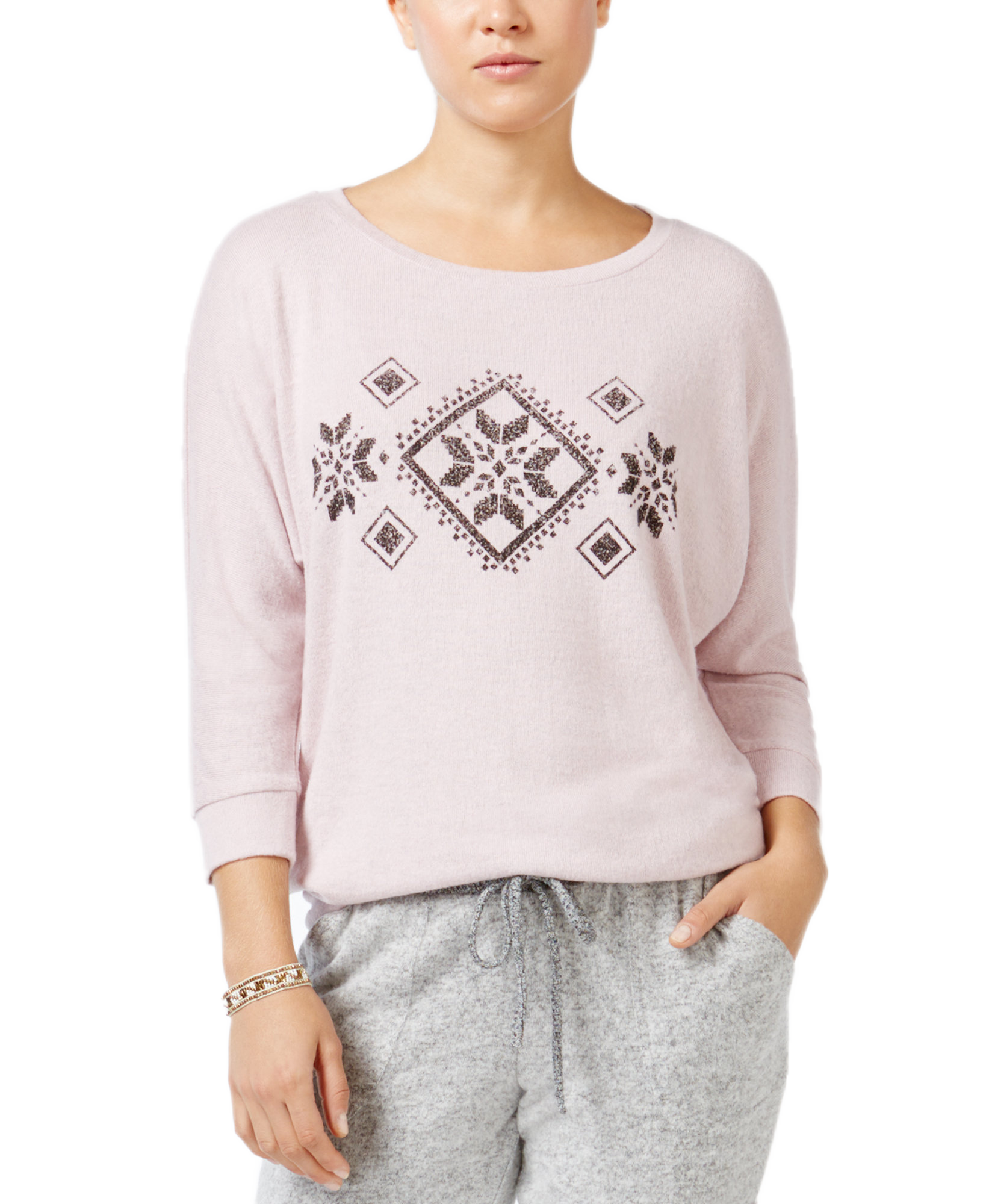 Hippie Rose Women Dolman Sleeve Graphic Top