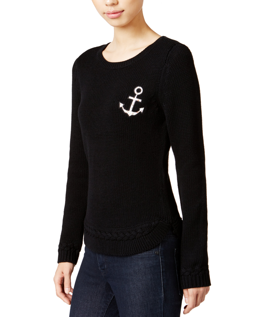 Maison Jules Women's Nautical Patch Sweater
