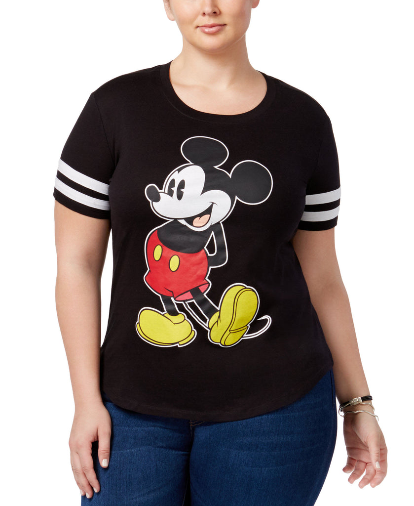 Love Tribe Women Plus Disney Trendy Mickey Graphic T Shirt Oxford