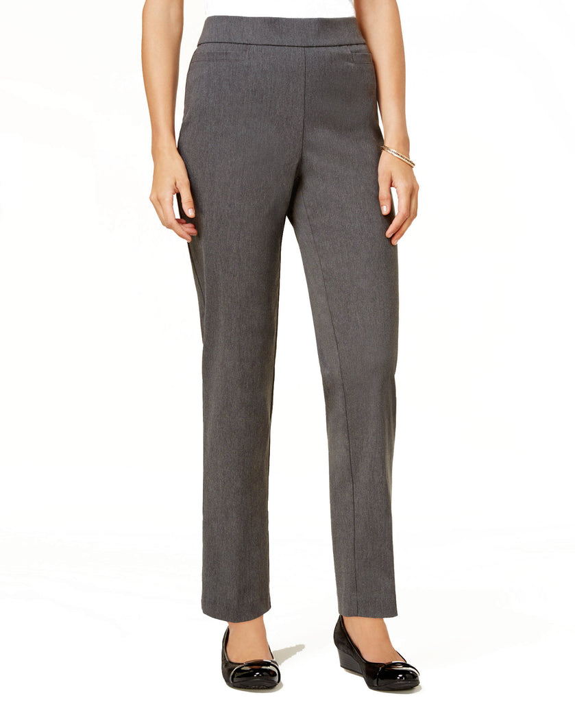 Alfred Dunner Women Classics Allure Pull On Slim Leg Pants Grey