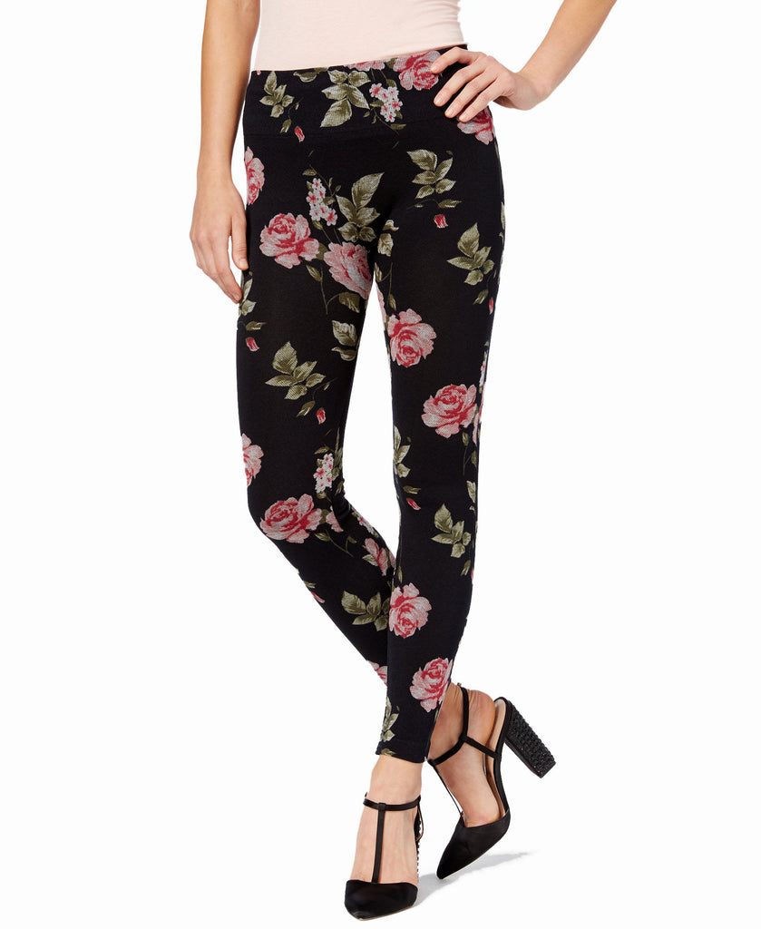 First Looks Women Floral Print Seamless Leggings Black Multi