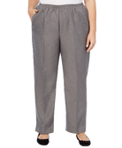 Alfred Dunner Women Plus Classic Pull On Straight Leg Pants Grey