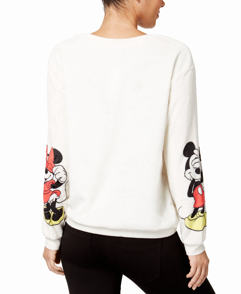 Disney Women Mickey & Minnie Plush Graphic Sweatshirt