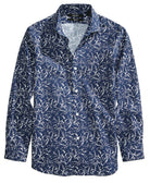 DKNY Boys Marbled Print Shirt, Big Boys White Blue