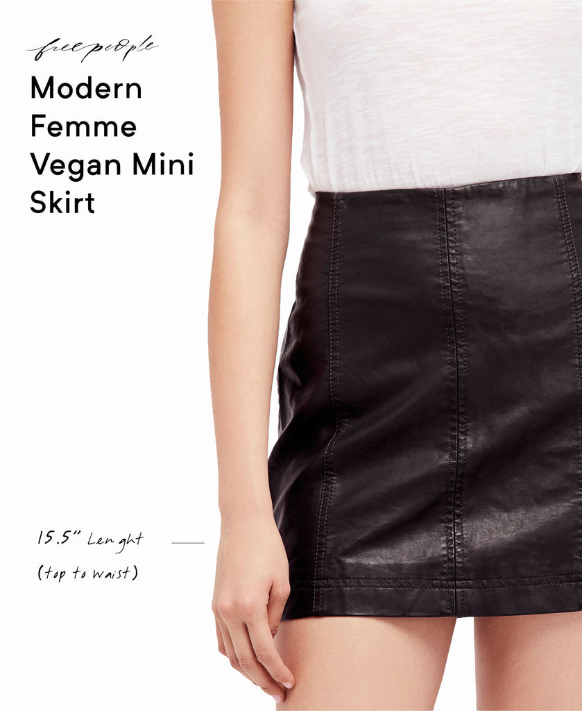 Free People Women Modern Femme Faux Leather Mini Skirt