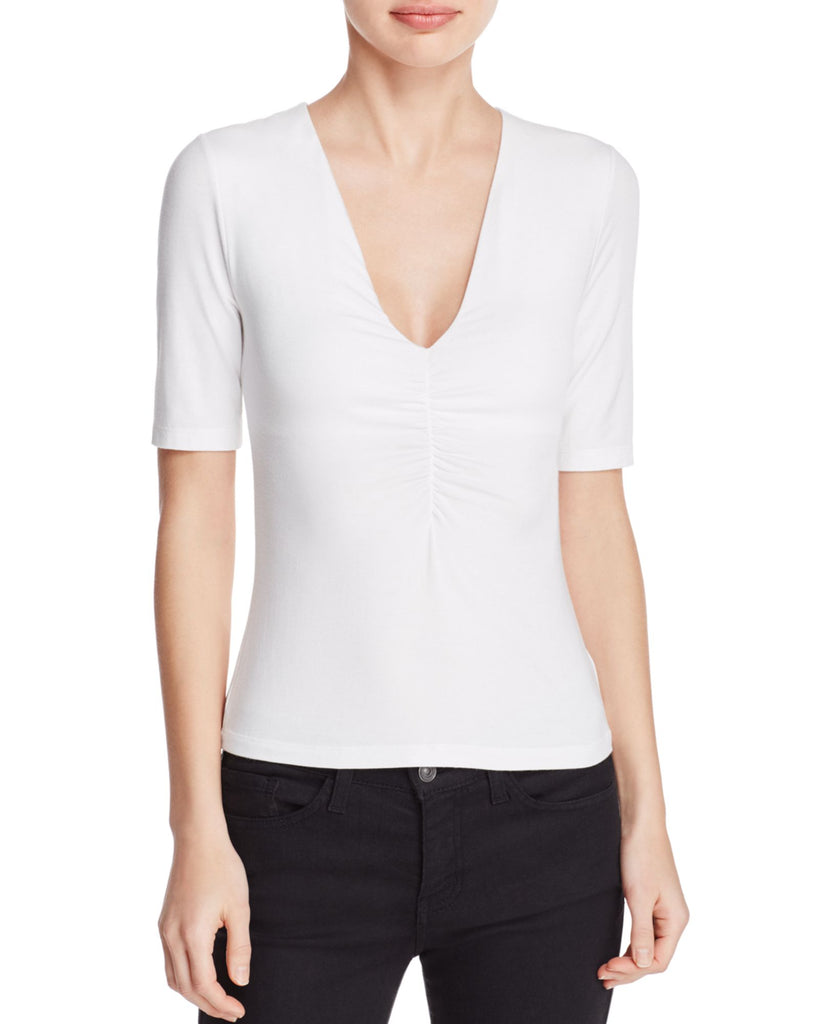 T by Alexander Wang Women Shirred Tee White