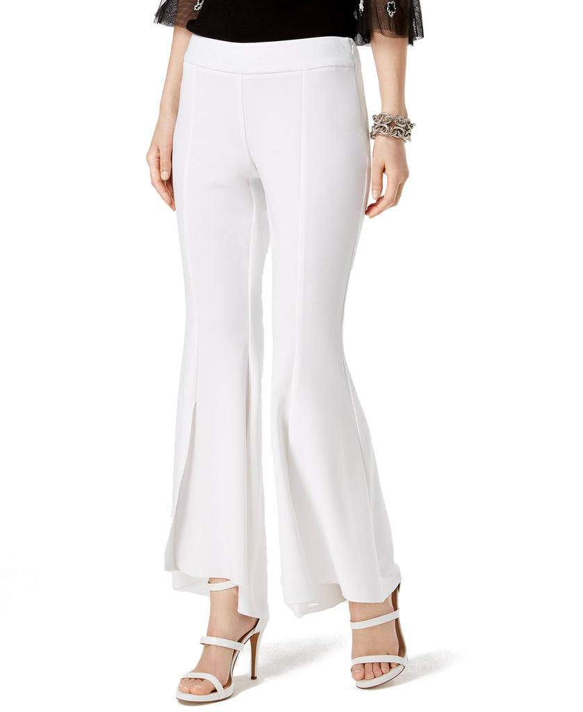 INC International Concepts Women Flared High Low Pants Bright White